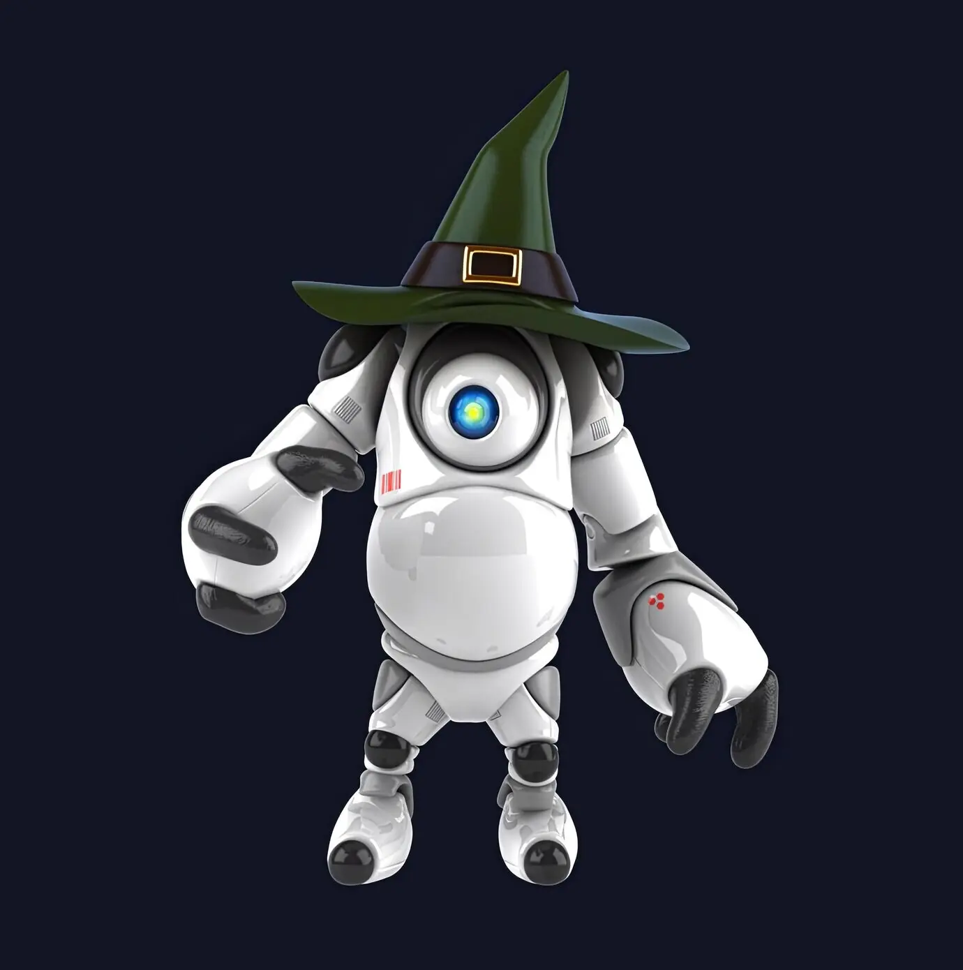 Весёлый трёхмерный мультяшный робот для Хэллоуина